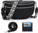 Thumbnail principal de LANXINGLUO Bauchtasche Damen schwarz, Crossbody mit Kartenfach 🎒