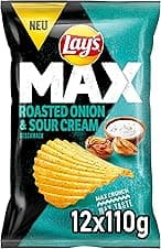 Lay's Max Roasted Onion & Sour Cream Chips 12×110 g 🍟