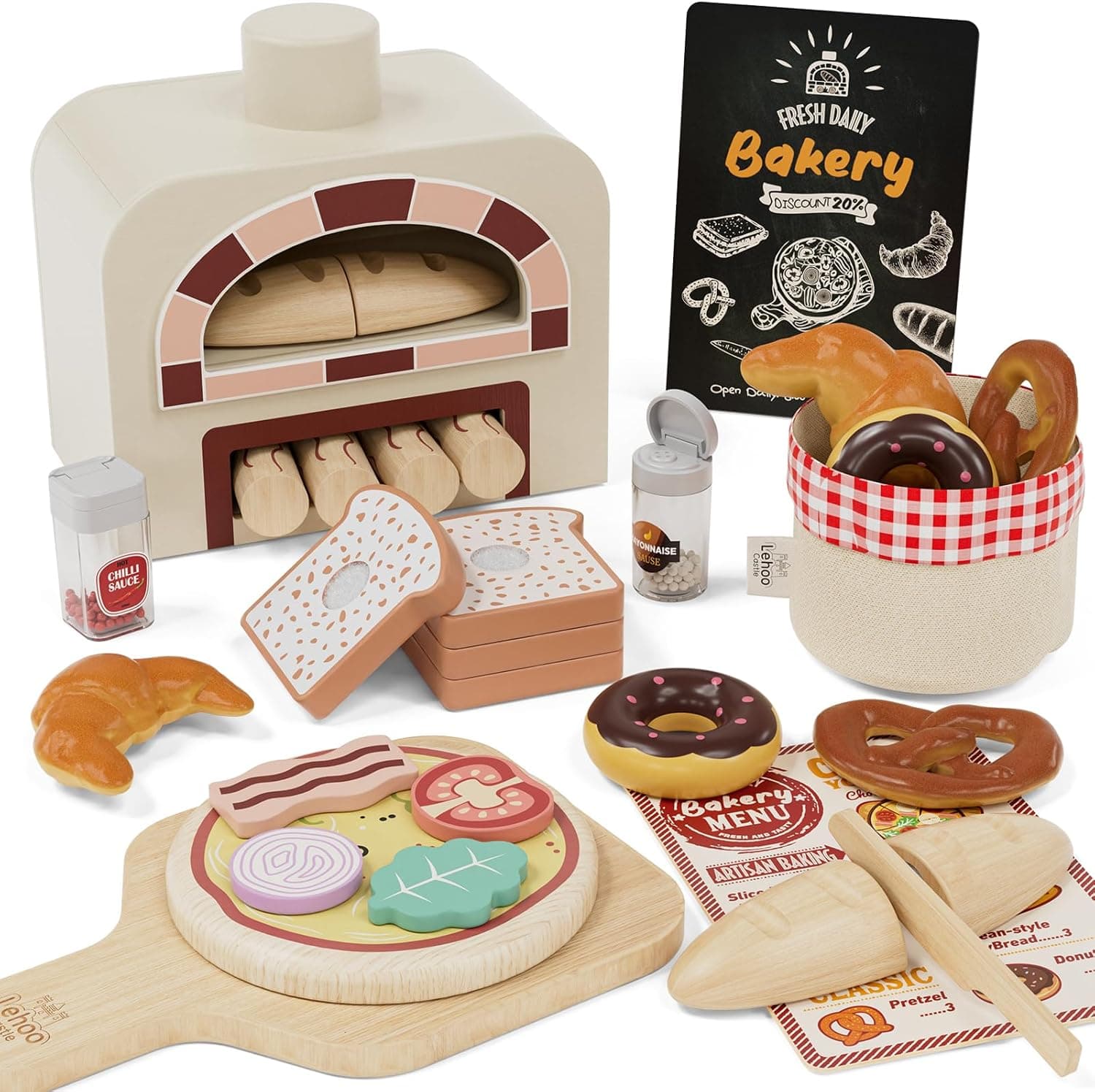 Lehoo Castle Kinderküche Zubehör Holz Spielset 🍽️