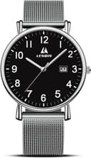 Thumbnail 1 de LENQIN Herren Uhr Edelstahl Analog Quarz 30 M Wasserfest ⌚