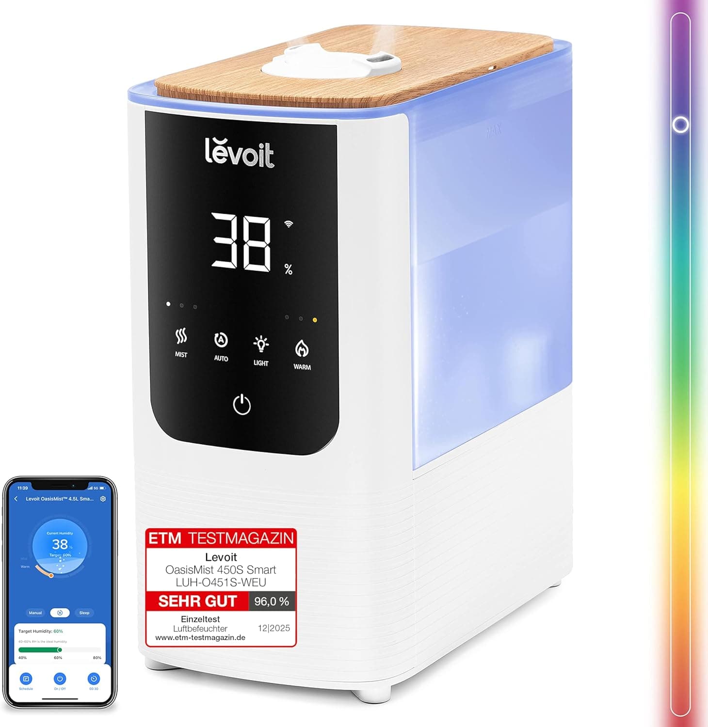 Levoit Top-Fill Luftbefeuchter Smart Humidifier 4,5 L ⌚