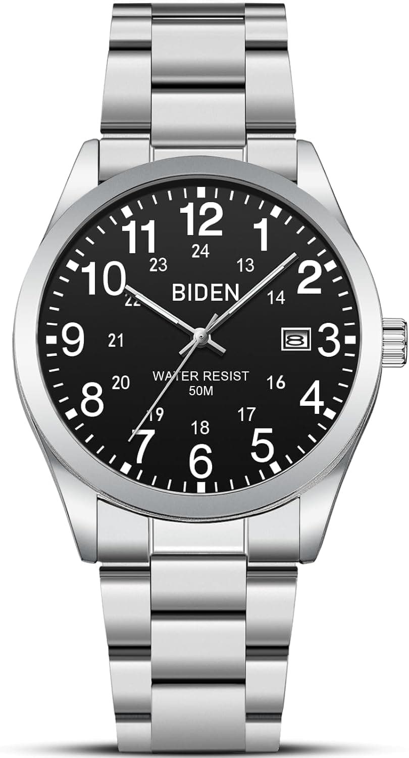 LN LENQIN Herrenuhr Edelstahl 30m ⌚