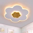 Thumbnail principal de LUOLONG LED Deckenleuchte Kinder Deckenlampe Blumenform Holz Kinderzimmer Deckenleuchten Dimmbar 3000K-6000K 35W 50cm Junge Mädchen Baby Weiß Kinder Schlafzimmer lampe Mit Nachtlichtfunktion