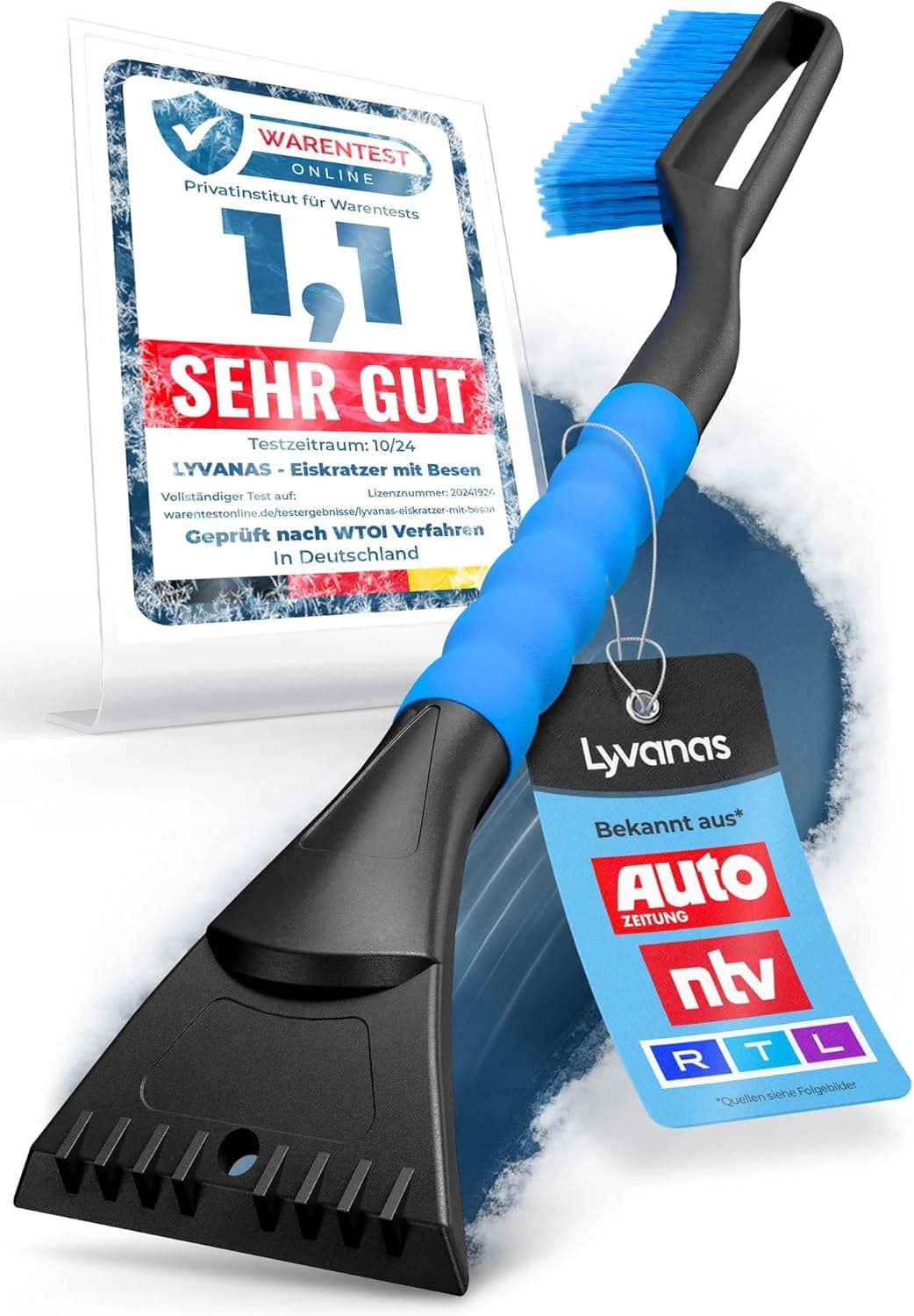 Lyvanas Eiskratzer Auto mit Besen TESTSIEGER 2025 Ergonomischer Profi Schnee ⌚