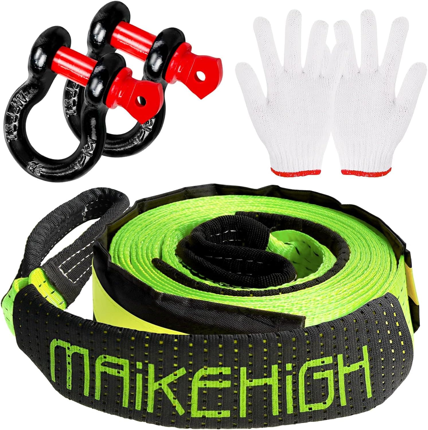 MAIKEHIGH Abschleppseil 5M x 5cm, 10 Tonnen Tow Rope Kit ⌚