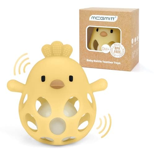 MCGMITT Greifball mit Rassel Beißring Silikon 0-24 Mon- Gelb 📷