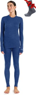 Thumbnail 2 de Merino.tech Merino Unterwäsche Damen Set Langarm Shirt Hose + Wandersocken ⌚