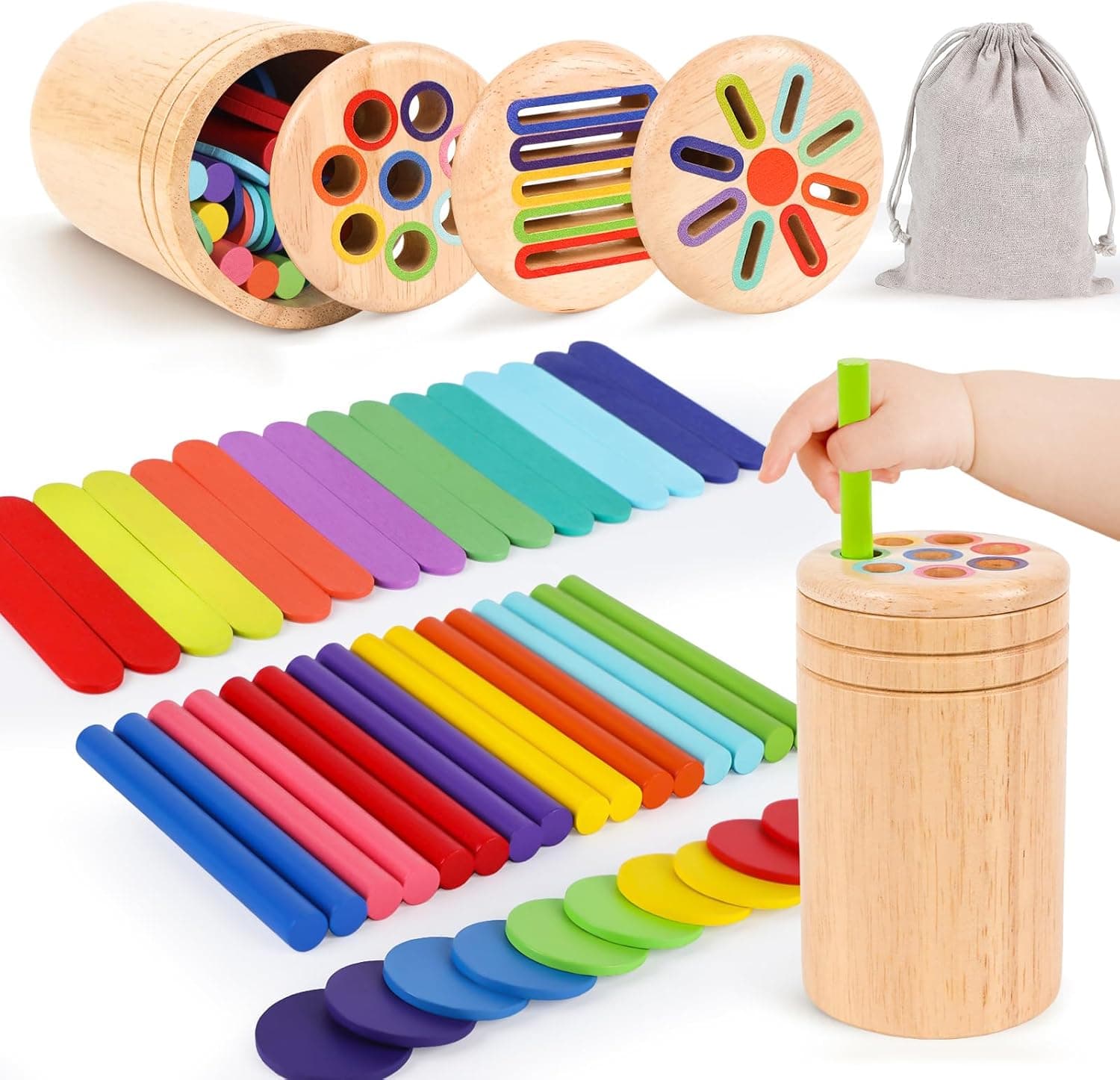 Montessori Holzspielzeug Sortierspiel für 1–2 Jahre 🧸