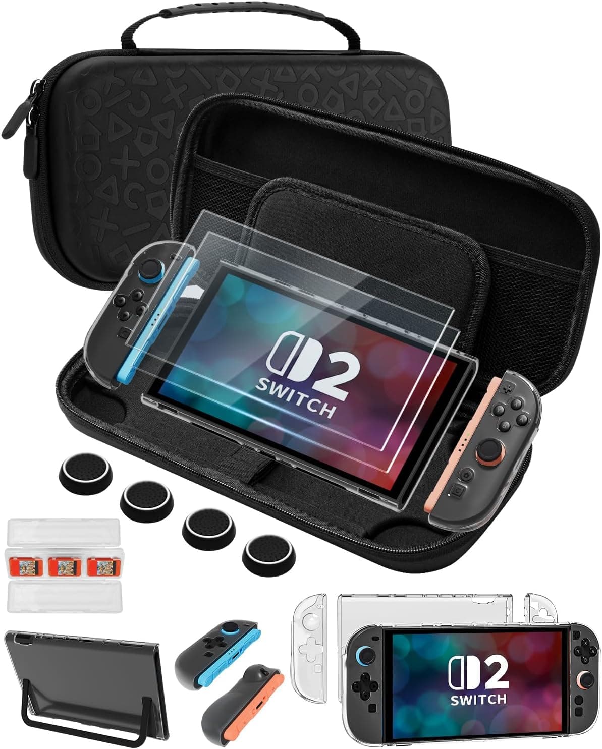 Nintendo Switch 2 Tasche mit Zubehör und Panzerglas 🎮