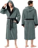 Thumbnail principal de NY Threads Kapuzenbademantel Fleece Herren Morgenmantel ⌚