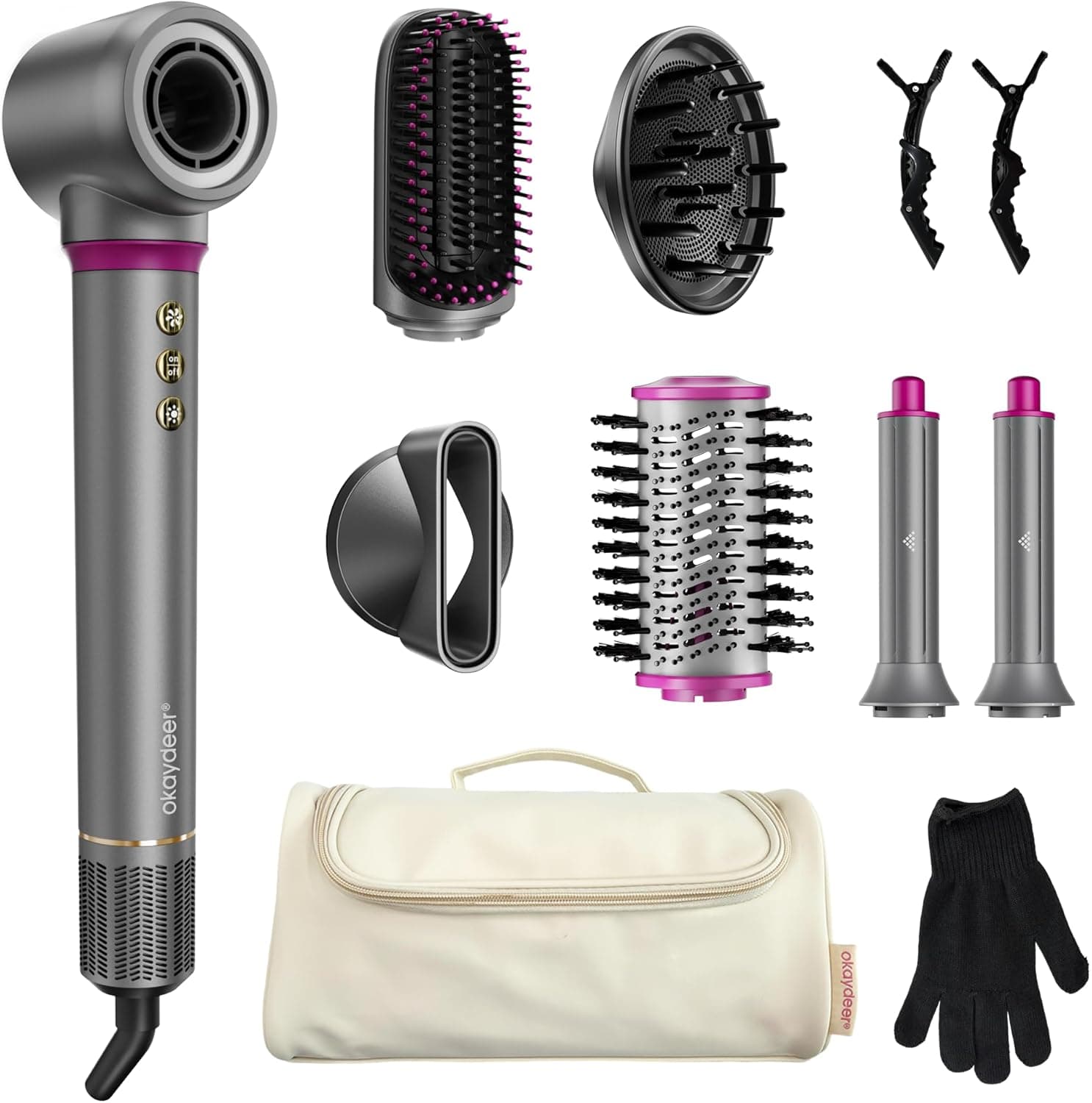 okaydeer 7-in-1 Hairstyler Airstyler Lockenstab 1,0 kW ⌚