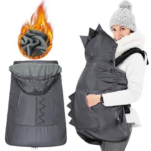 Orzbow Tragecover Babytrage Winter, Universal Wintercover Babytrage, Regenschutz Babytrage mit Aufbewahrungstasche, Abnehmbares Oberteil, Polarfleece-Futter, Wasserdichte, Dunkelgrau-Dino
Orzbow Tragecover Babytrage Winter, Univers…