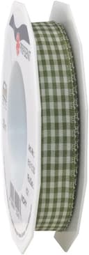 Thumbnail principal de PRÄSENT Vichy Geschenkband Olive 15 mm 20 m ⌚ (Kategoriebereit) 🎁