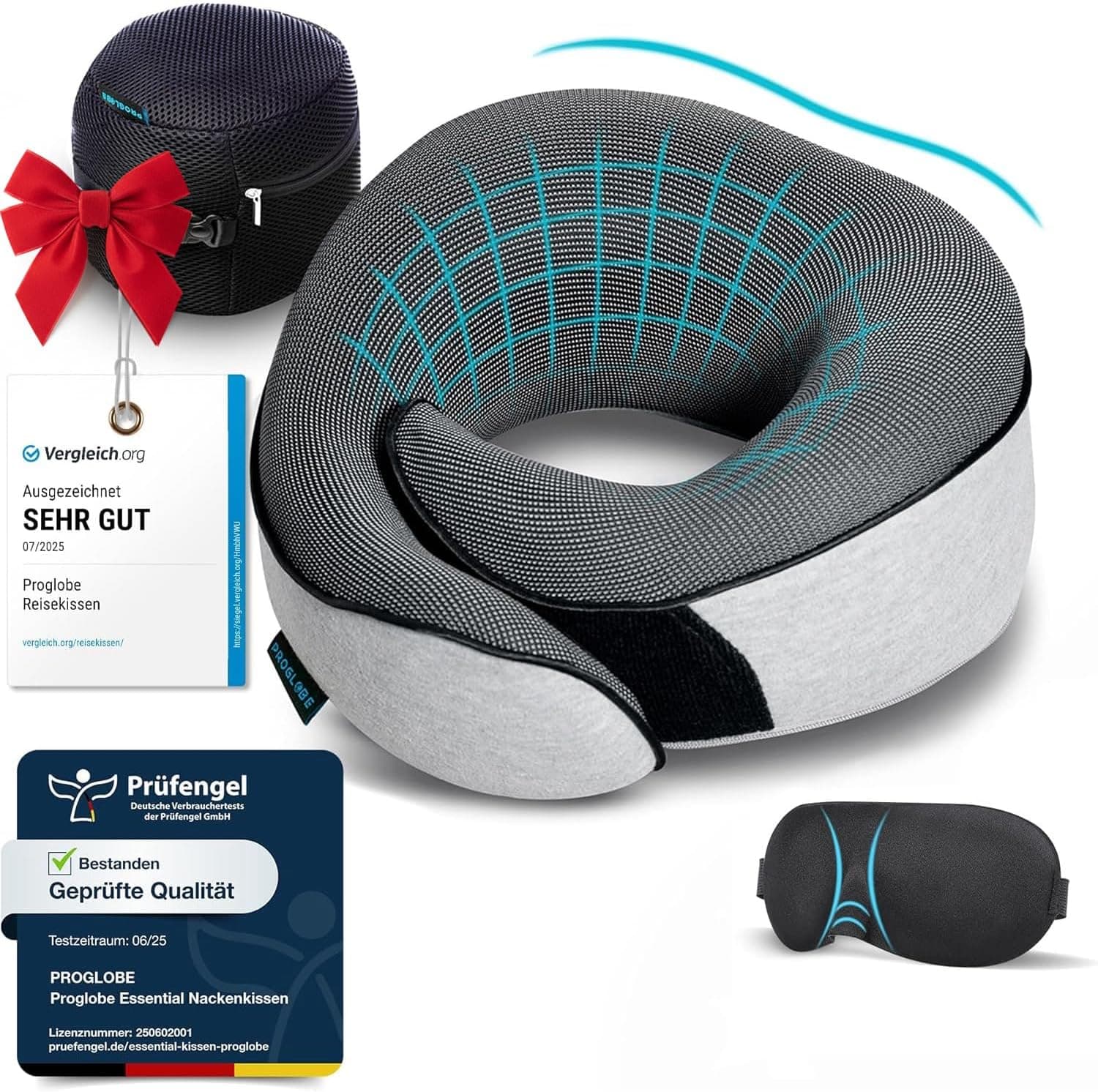 Proglobe Nackenkissen Reisekissen 100% Memory Foam ⌚