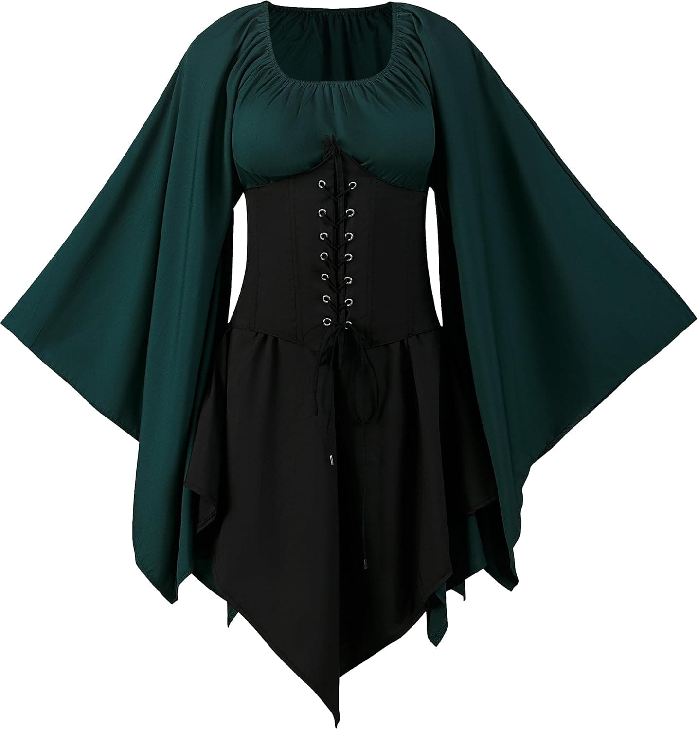 QEKFDOV Renaissance Elfen Kostüm Kleid 3XL ⌚