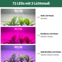 Thumbnail 3 de Qoolife Pflanzenlampe LED Vollspektrum, 72 LEDs, höhenverstellbar 🌱