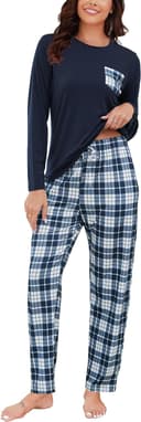 Thumbnail 1 de Reliwel Damen Schlafanzug Baumwolle Langarm Set 📺