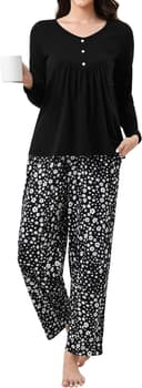 Thumbnail 5 de Reliwel Damen Schlafanzug Baumwolle Langarm Set 📺