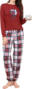 Thumbnail 6 de Reliwel Damen Schlafanzug Baumwolle Langarm Set 📺