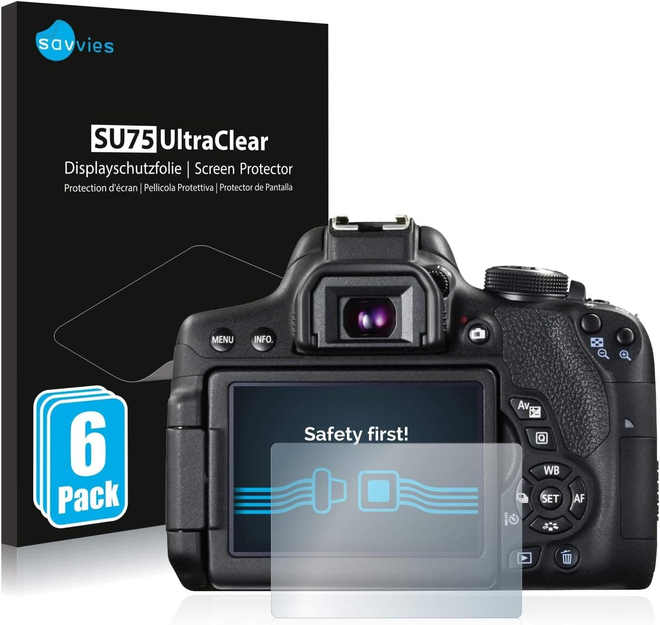 Savvies Schutzfolie für Canon EOS 750D 6er-Pack 📷