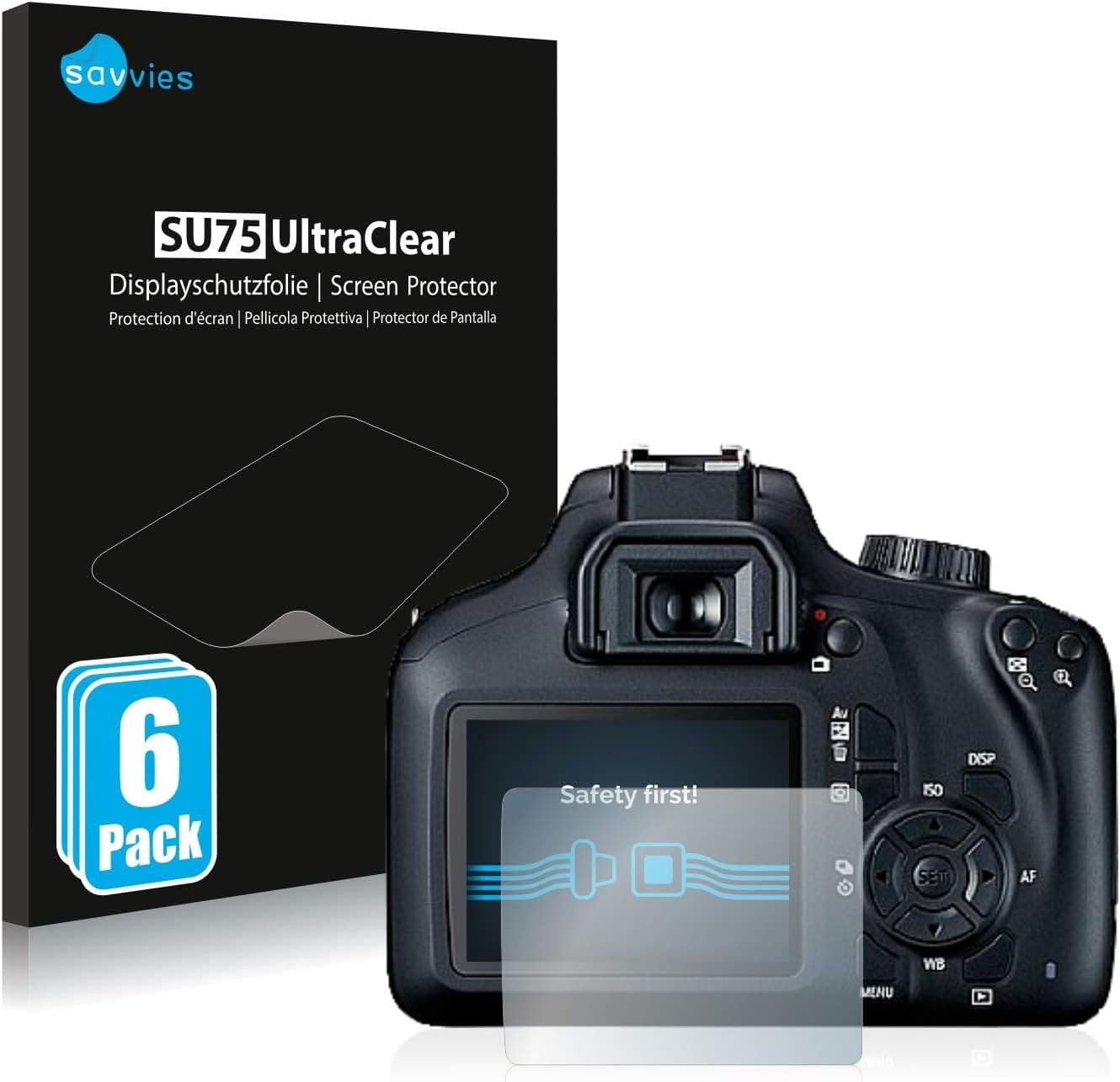 Savvies Schutzfolien für Canon EOS 4000D, 6er-Pack 📷