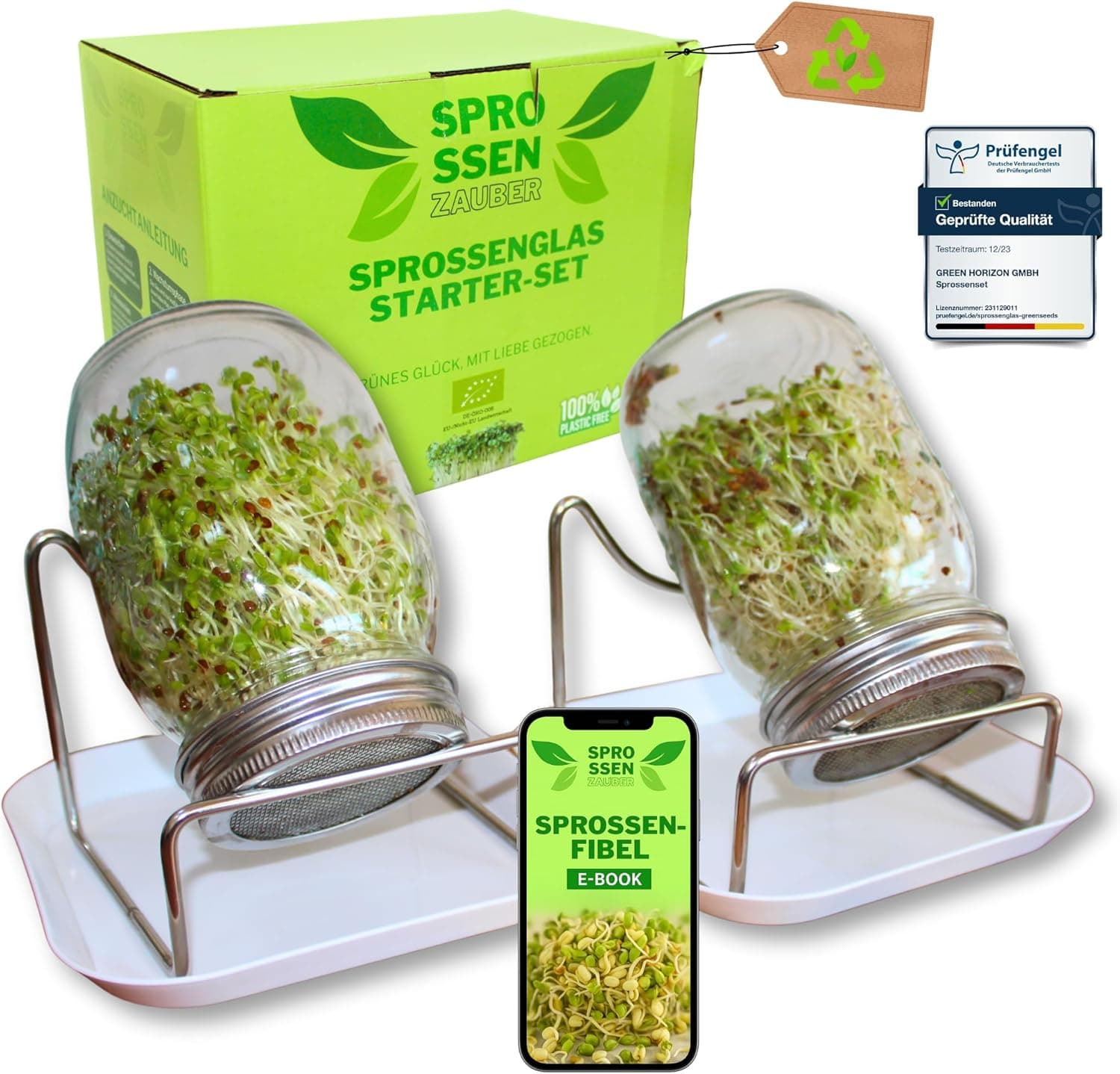 Sprossenzauber Sprossenglas 2er Set 500 ml – Keimglas 🌱