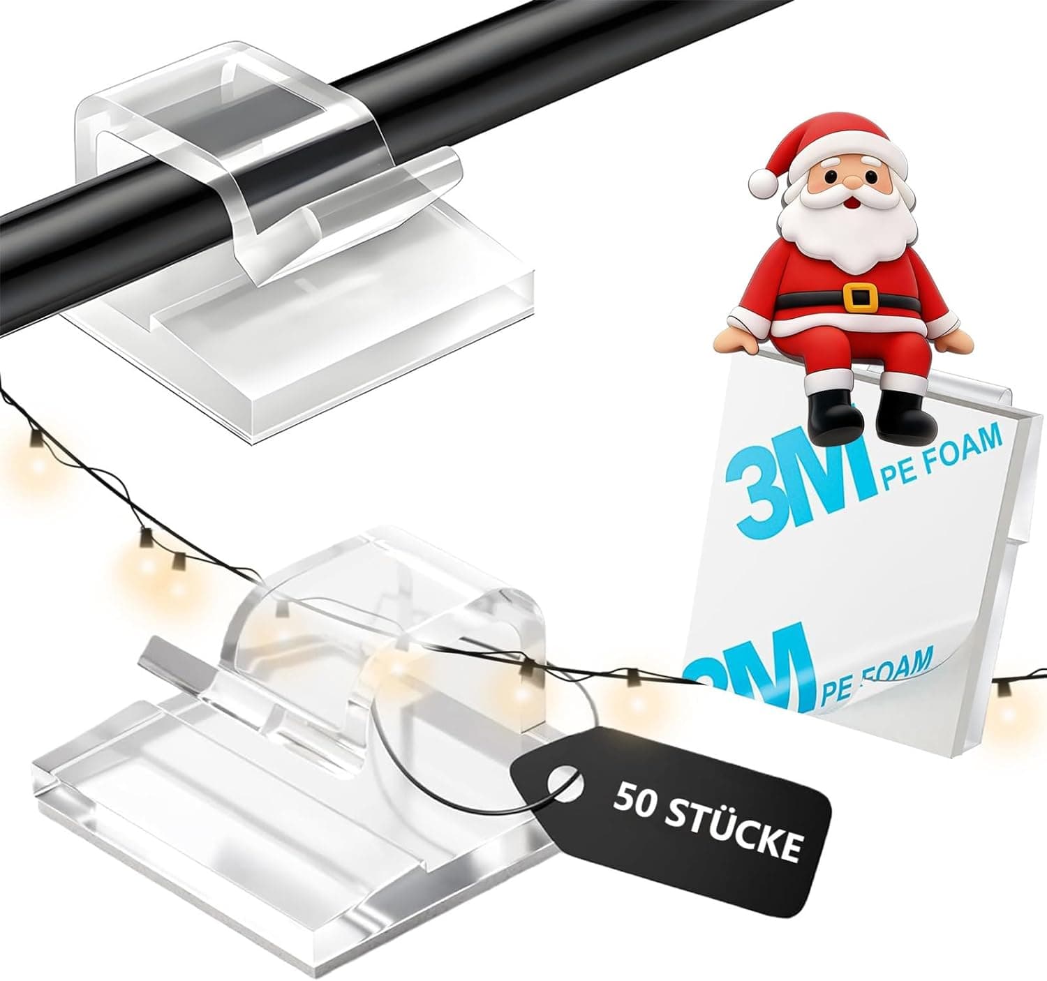 SZFUDIGO Kabelhalter 50 Stück – selbstklebend 📎