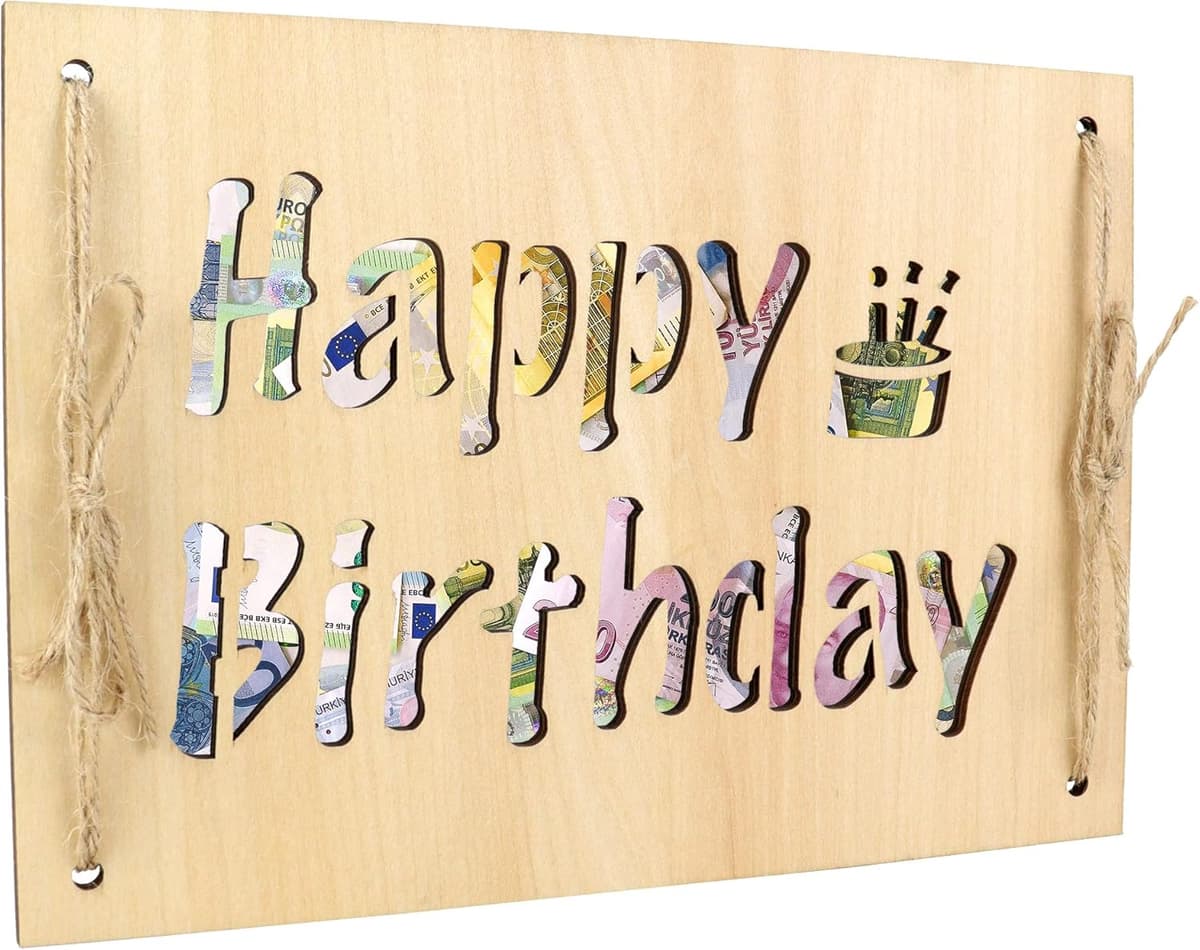 TAKULA Geldgeschenk Holzkarte 27×19 cm 🎁