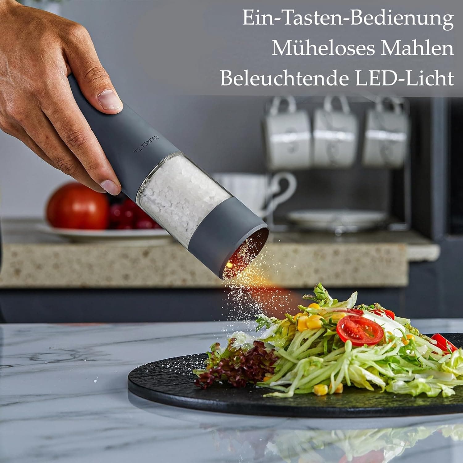 TLYSXPRO elektrische Salz- und Pfeffermühle 2er-Set ⚙️