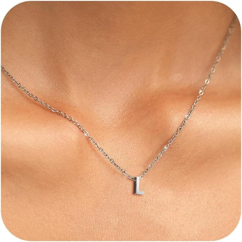 TOLOWOBK Kette Buchstaben Silber Edelstahl A–Z Schmuck ⌚