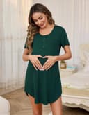 Thumbnail 5 de Uniexcosm Stillnachthemd Damen Stillnachthemd Baumwolle 3/4-Arm Mutterschaft 📥