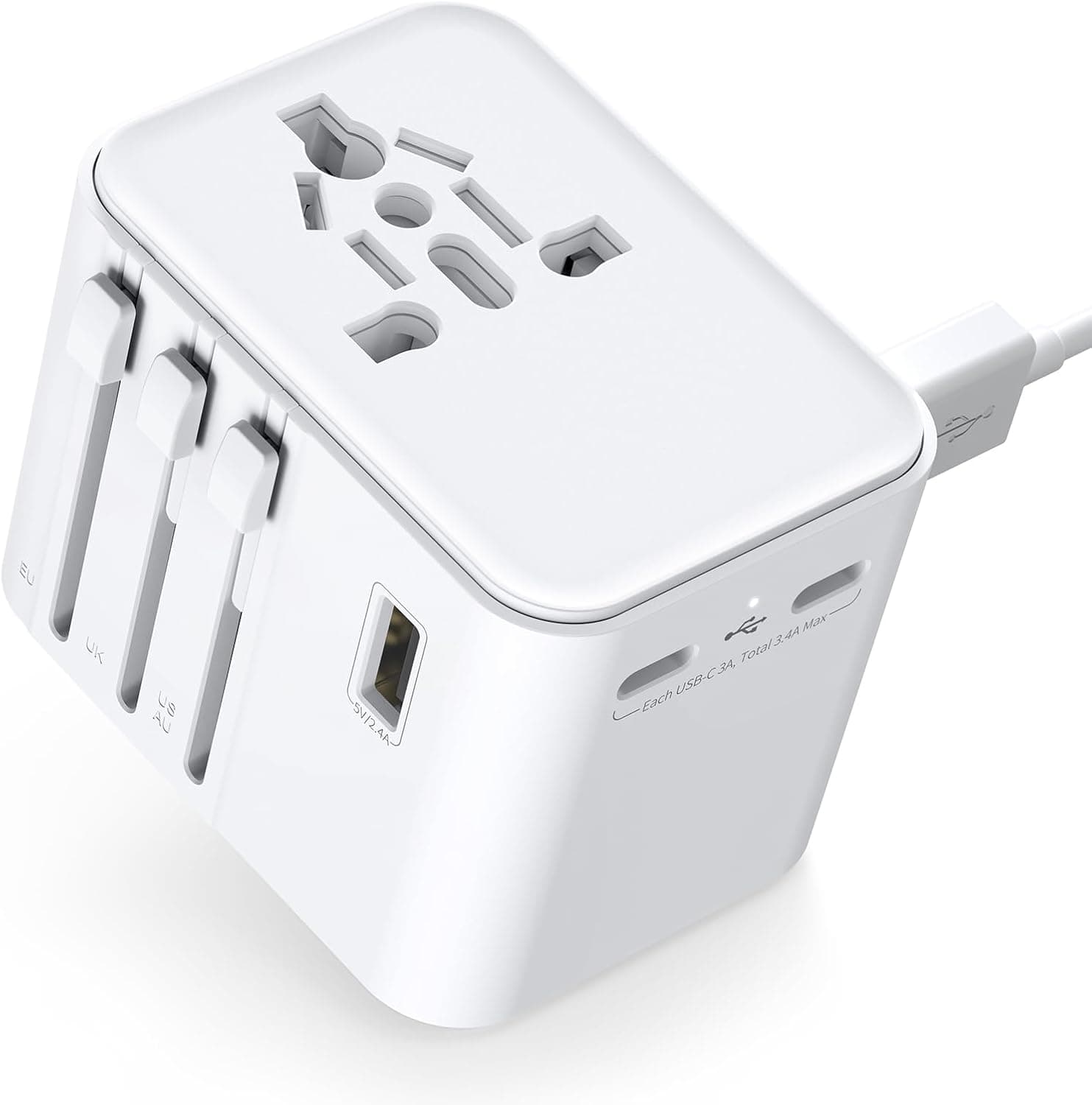Universal Reiseadapter 2025 mit 2 USB‑A 2 USB‑C 🌍