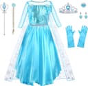 Thumbnail principal de URAQT Kostüm Kinder Mädchen 9‑teiliges Prinzessinnen‑Set 👗