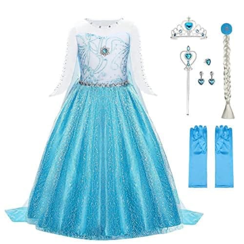 URAQT Prinzessin Kostüm Mädchen 110 cm Set 6-teilig 👸