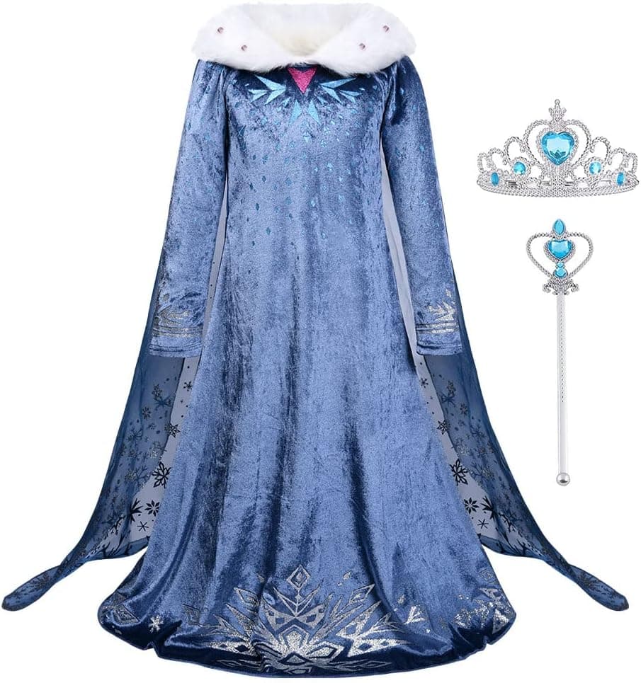 URAQT Prinzessin-Langarmkleid Kostüm 150 cm 👑