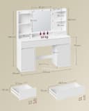 Thumbnail 6 de VASAGLE Kailyn Schminktisch mit LED‑Spiegel, 9‑Lampen 🎀