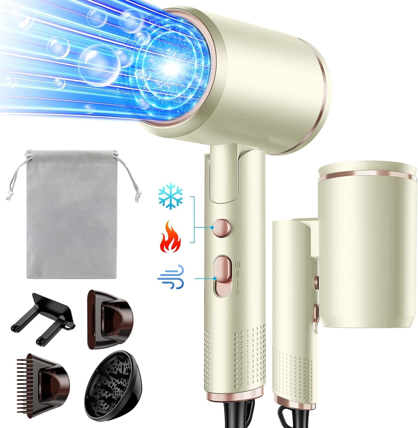 Vbrisi Föhn 2400W Klappbar Ionen Haartrockner ⌚