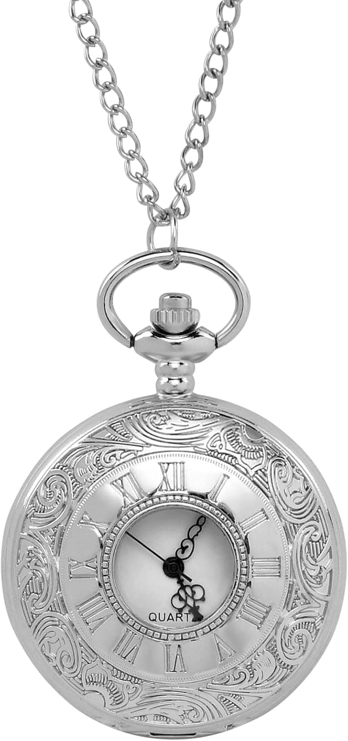 Vicloon Vintage Taschenuhr Retro Quarz mit Kette ⌚