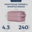 Thumbnail 3 de VON HEESEN Kulturbeutel Leder Kulturtasche – Lavendel, 1 Hauptfach ⌚