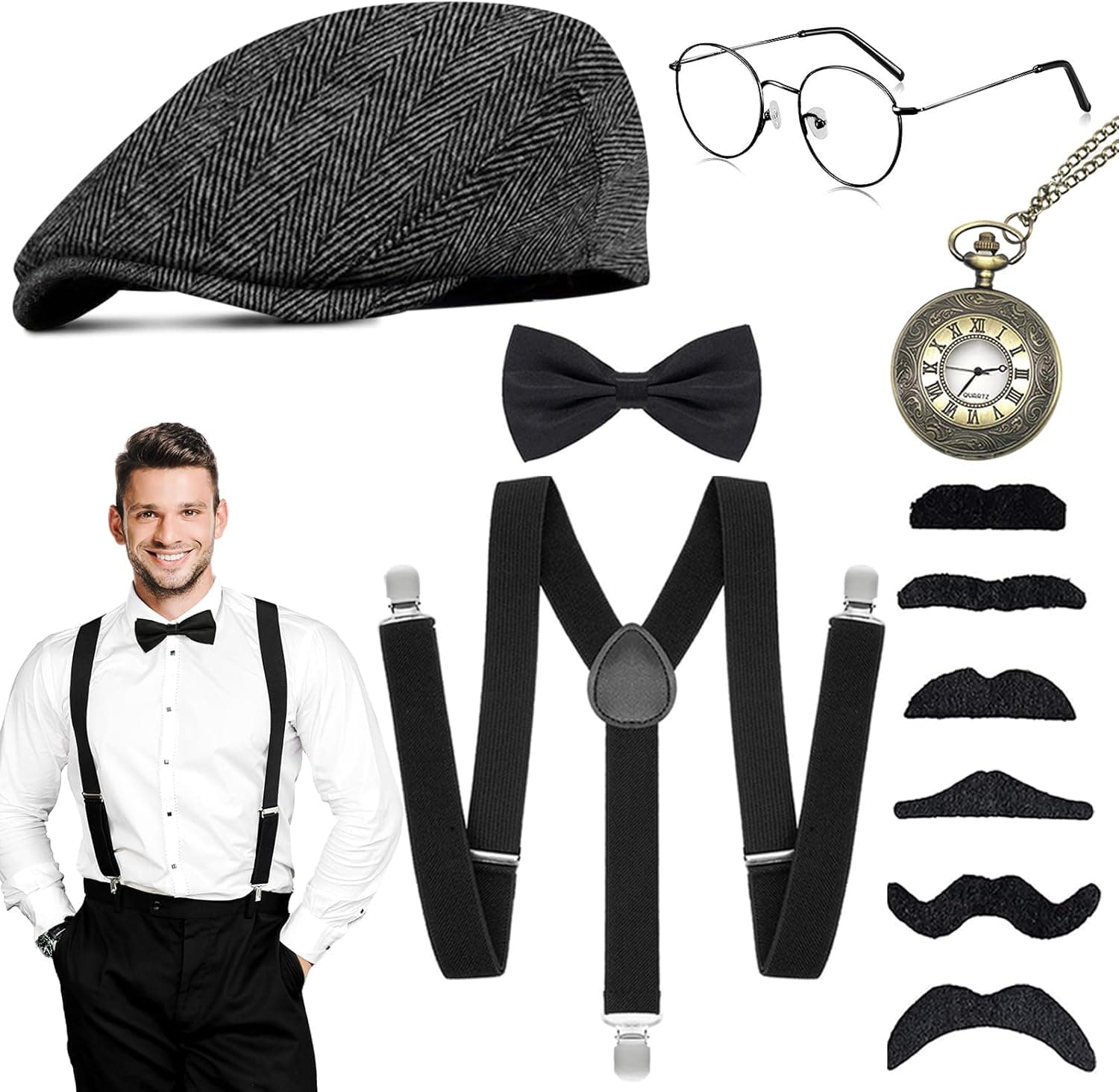 WEARXI Peaky Blinders Kostüm Herren mit Hut 🎭