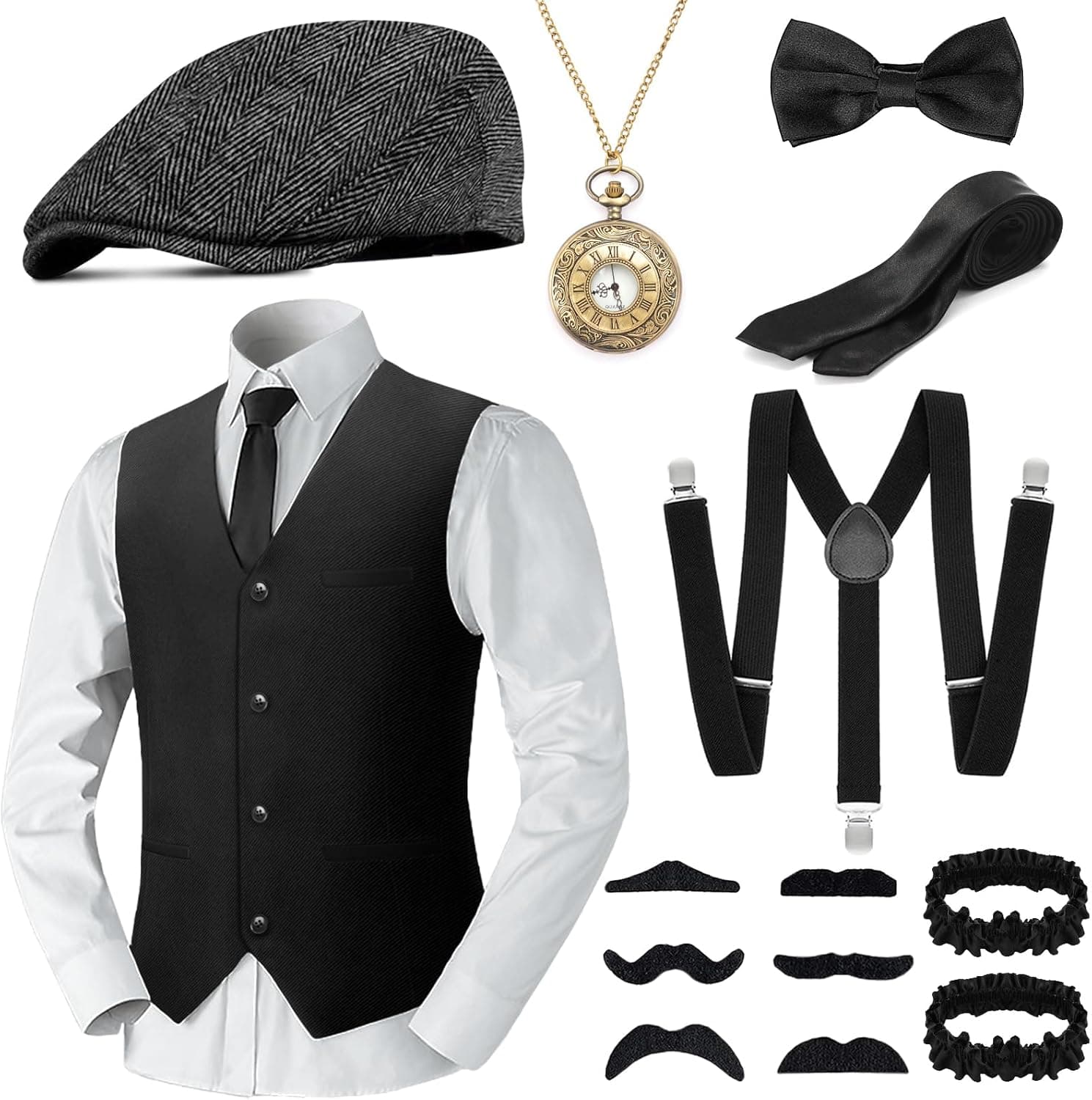 WEARXI Peaky Blinders Kostüm inklusive Weste & Hosenträger ⌚