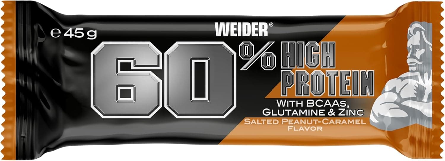 WEIDER 60% Proteinriegel 24×45 g Salted Peanut-Caramel ⌚