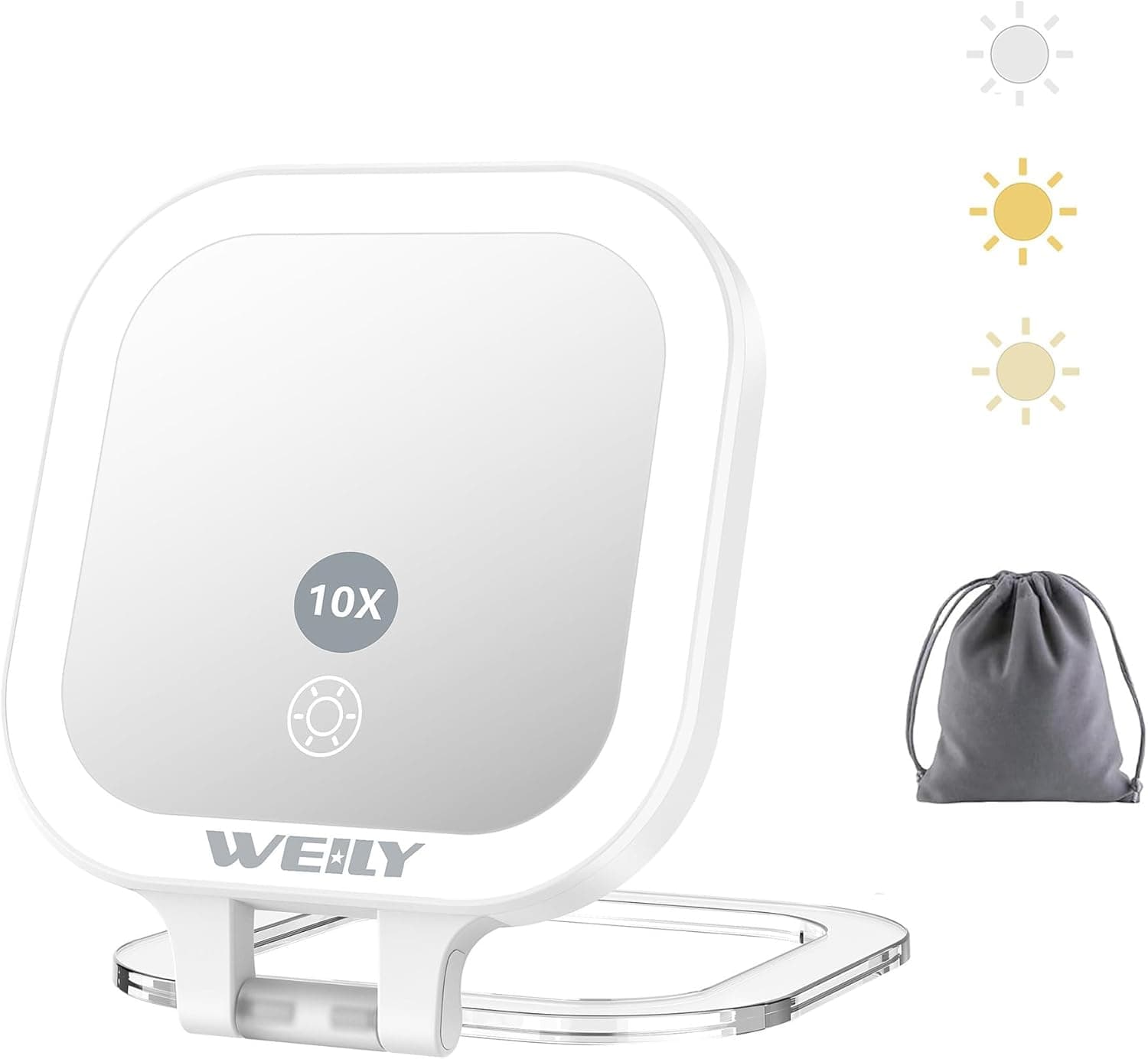 WEILY Taschen-Spiegel 10×/1× mit Beleuchtung 💄