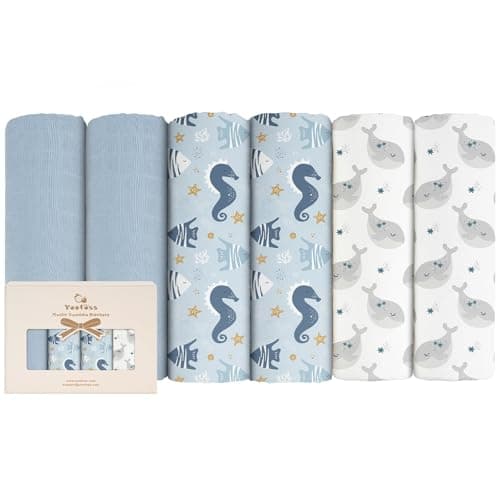 Yoofoss 6er Pack Musselintücher 70×70 cm Mulltücher 🧷