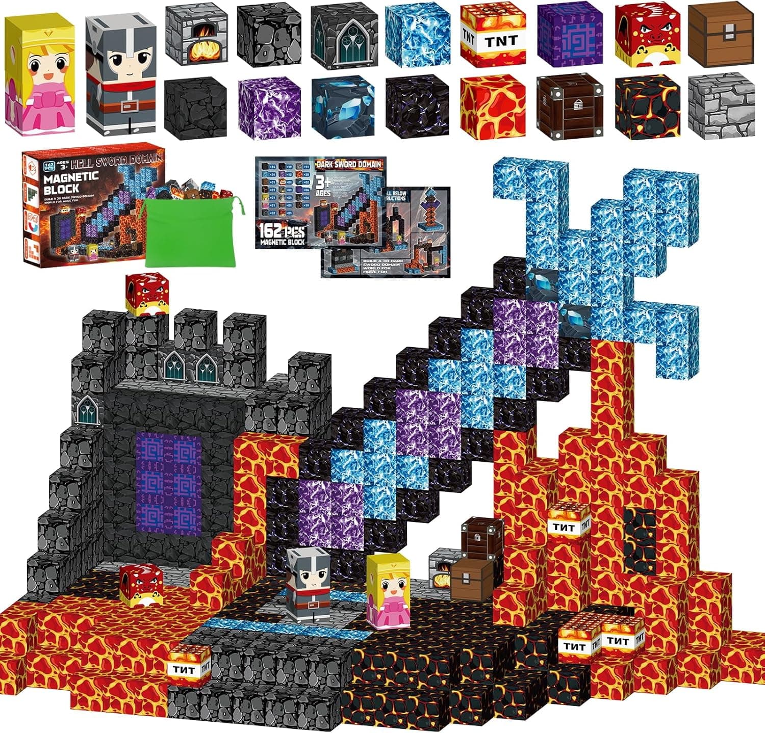 Zhmenge 162 magnetische Bausteine Set für Kinder 🧩