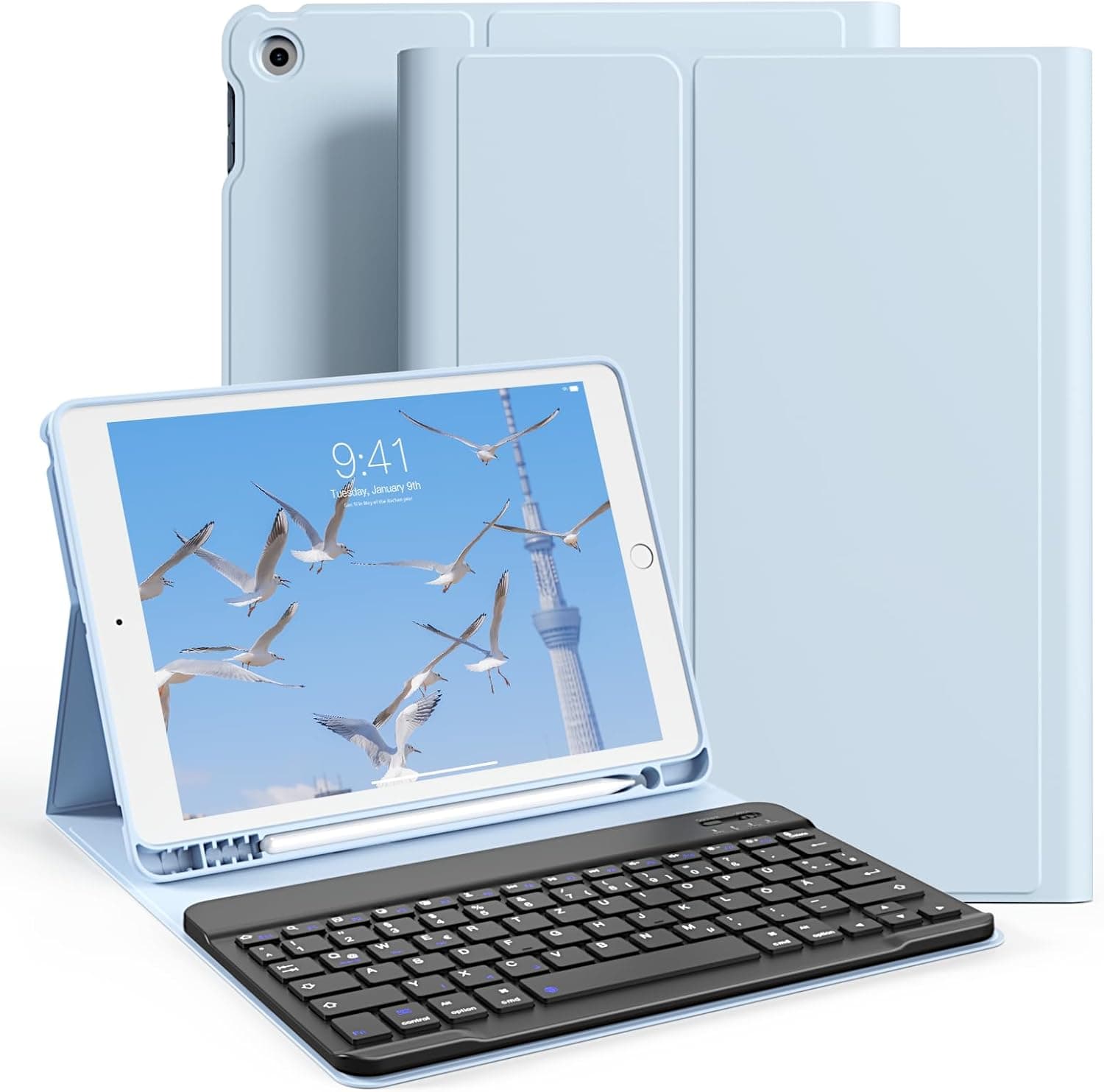 zoyu Hülle mit QWERTZ-Tastatur für iPad 10,2" ⌚