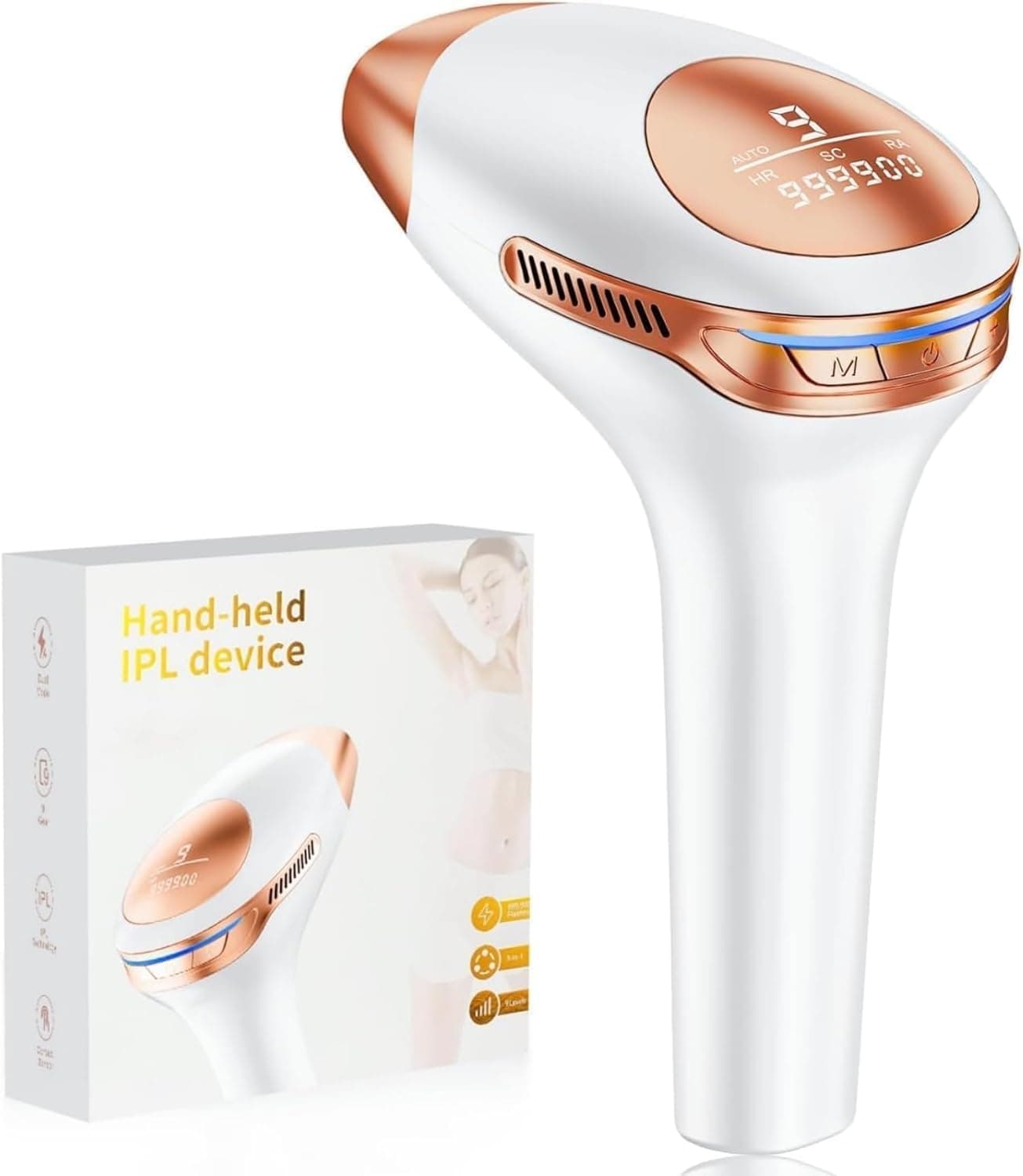 21J Épilateur à lumière pulsée, 9 niveaux ⚡