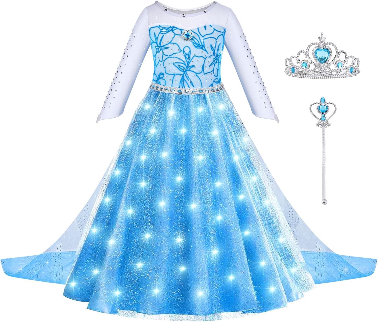ACWOO Robe de princesse LED pour fille 🎭