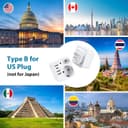 Thumbnail 1 de Adaptateur prise France vers USA 6-en-1, 3 USB 1 Type‑C 3,4A 🔌