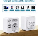 Thumbnail 5 de Adaptateur prise France vers USA 6-en-1, 3 USB 1 Type‑C 3,4A 🔌